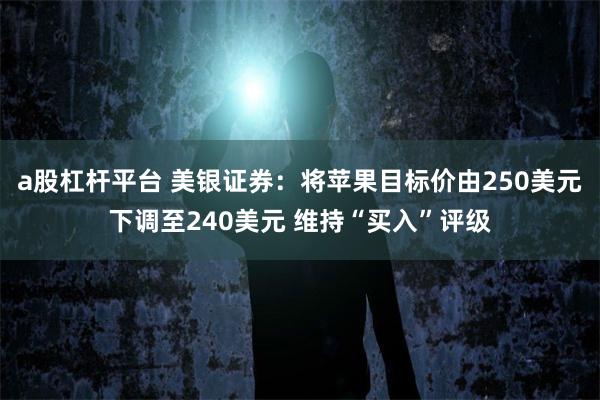 a股杠杆平台 美银证券：将苹果目标价由250美元下调至240美元 维持“买入”评级